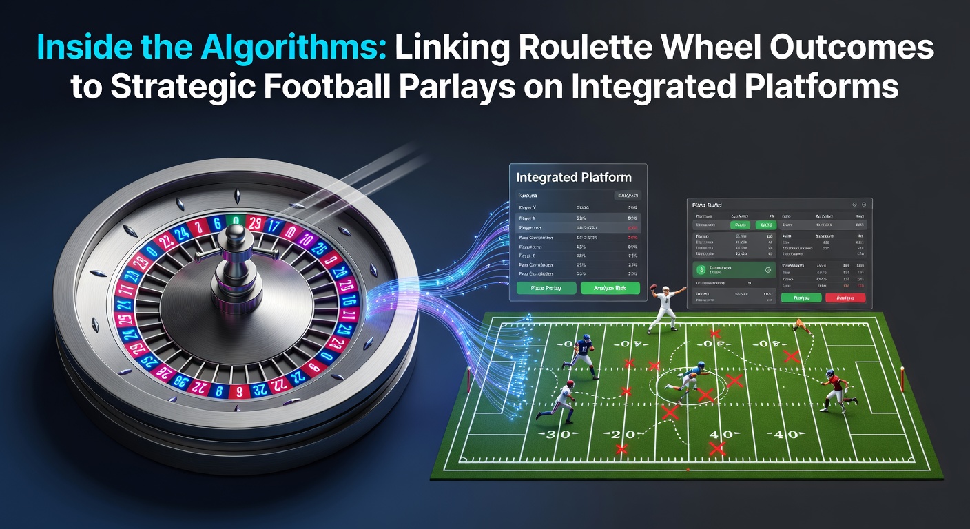 Integrated platform dashboard showing roulette wheel simulation alongside football parlay selections and algorithmic data flows