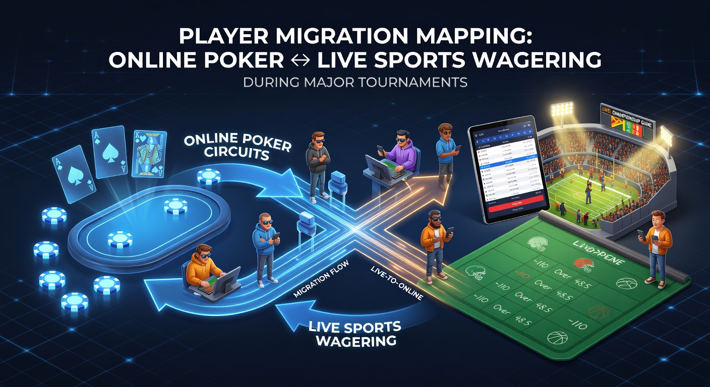 Visual representation of player data flows between poker platforms and sports betting interfaces during tournament peaks