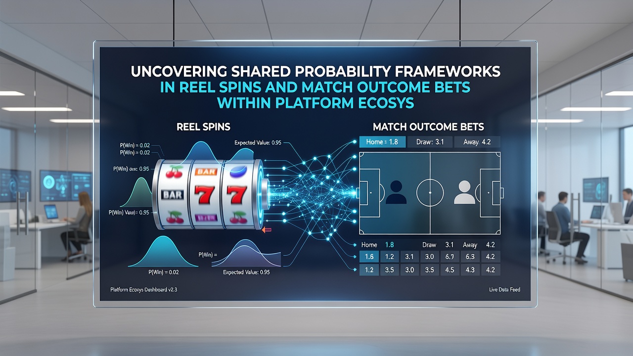Data visualization of probability model overlaps between slot reel distributions and sports betting outcome curves